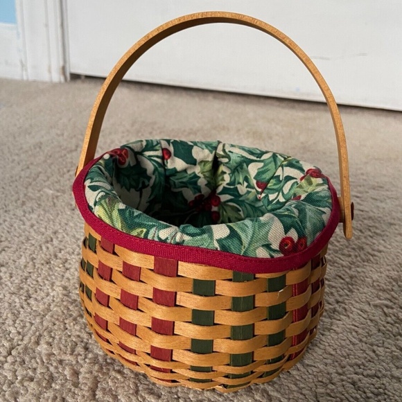Longaberger 2003 Tree Trimming Melody Basket Holly Liner BROKEN WEAVE - Picture 3 of 11